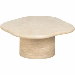 Organische Salontafel Fictus 130 x 80 cm - Faux Travertin - Loft24.nl