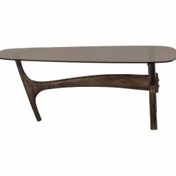 Organische Salontafel Flash Mangohout en glas 110 x 60cm - Loft24.nl