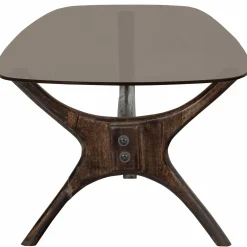 Organische Salontafel Flash Mangohout en glas 110 x 60cm - Loft24.nl