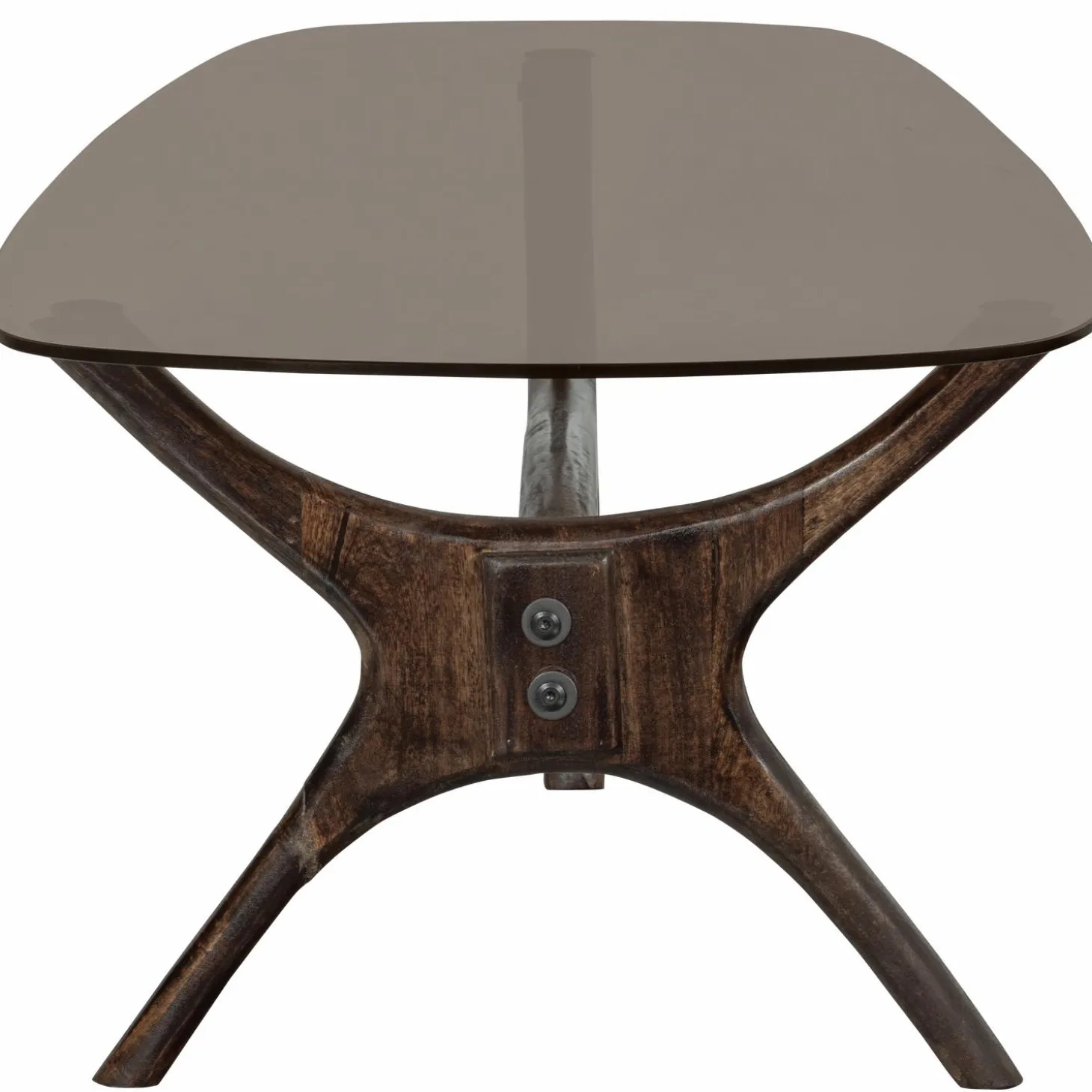 Organische Salontafel Flash Mangohout en glas 110 x 60cm - Loft24.nl