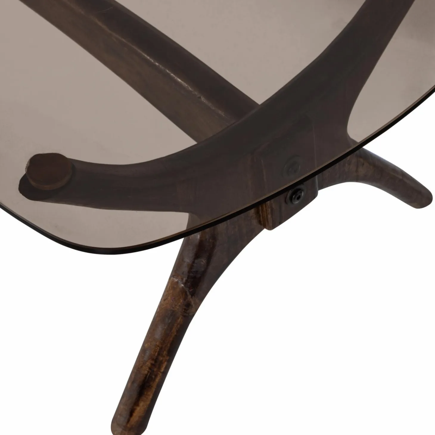 Organische Salontafel Flash Mangohout en glas 110 x 60cm - Loft24.nl