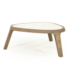 Organische Salontafel Fred Marmer en mangohout - 64 cm - Loft24.nl