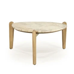 Organische Salontafel Marnish Marmer en mangohout - groot - Loft24.nl