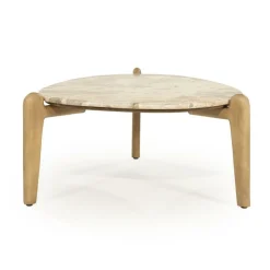 Organische Salontafel Marnish Marmer en mangohout - groot - Loft24.nl