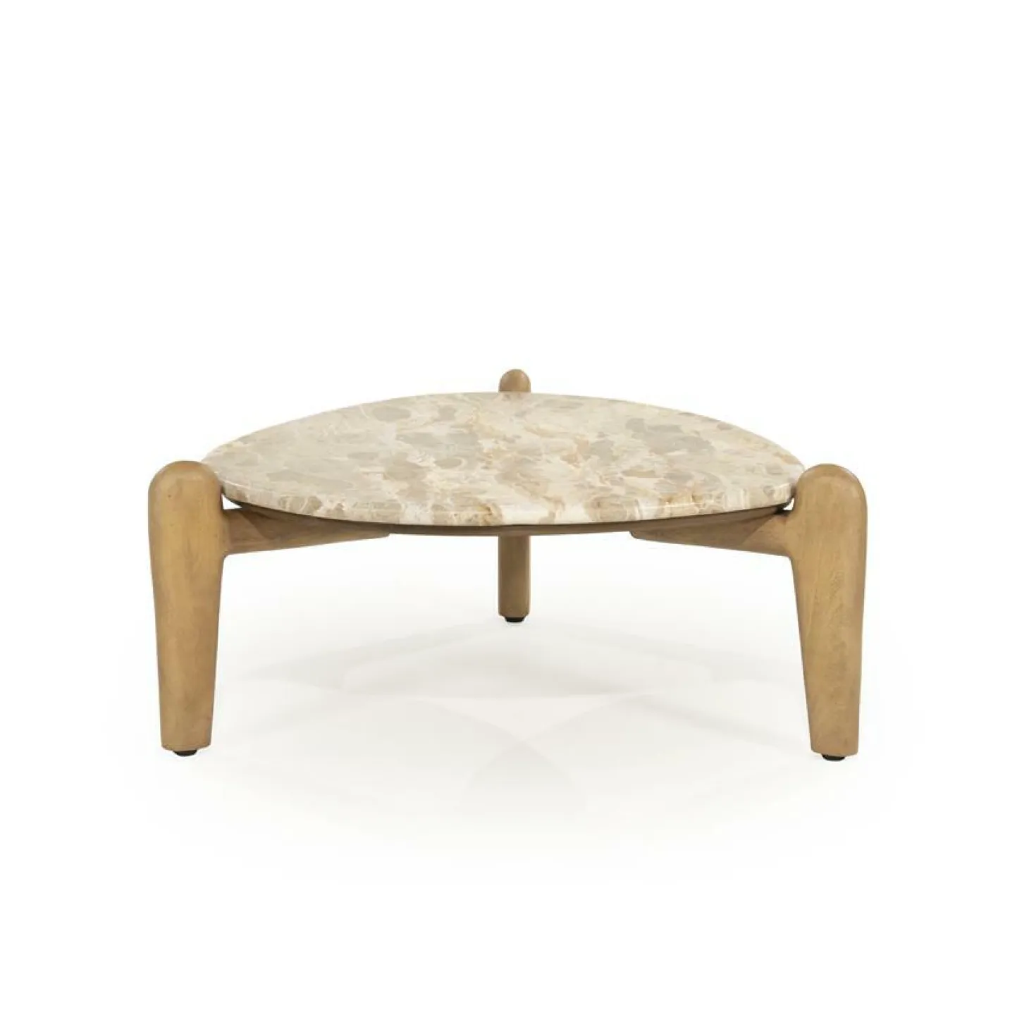 Organische Salontafel Marnish Marmer en mangohout - klein - Loft24.nl