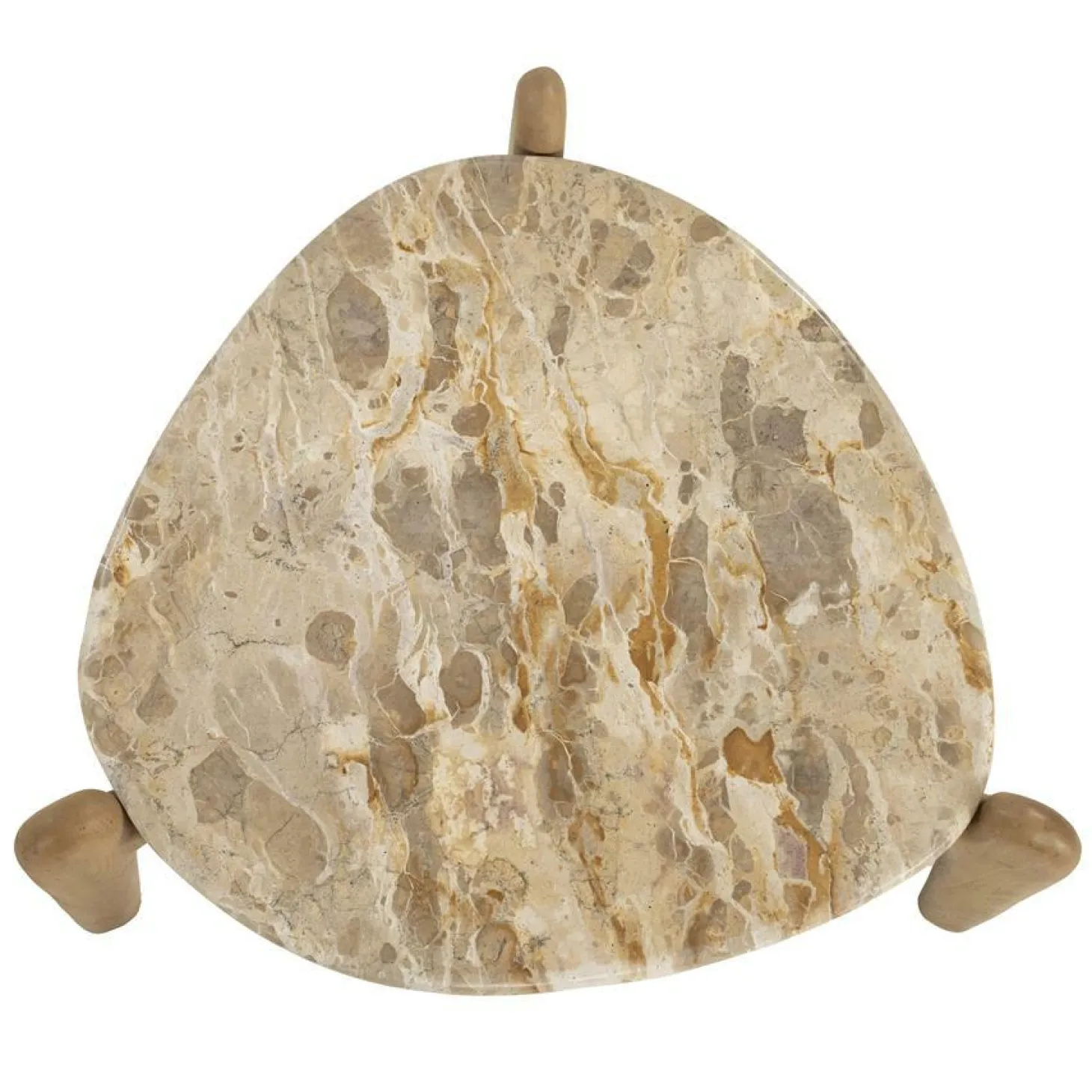 Organische Salontafel Marnish Marmer en mangohout - klein - Loft24.nl