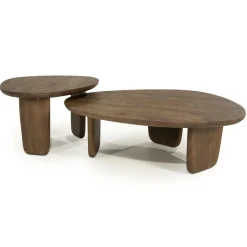 Organische Salontafel Maud Mangohout 100 x 85cm - Lichtbruin - Loft24.nl