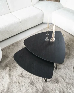 Organische Salontafel Moos Eikenhout 85 x 95 cm - Zwart - Loft24.nl