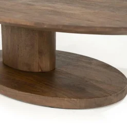 Organische Salontafel Novia Mangohout 120 x 80cm - Lichtbruin - Loft24.nl