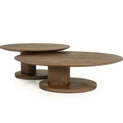 Organische Salontafel Novia Mangohout 120 x 80cm - Lichtbruin - Loft24.nl