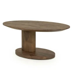 Organische Salontafel Novia Mangohout 90 x 60cm - Lichtbruin - Loft24.nl