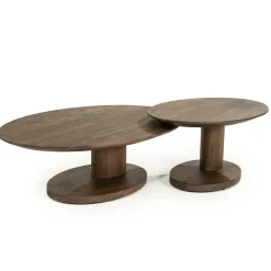 Organische Salontafel Novia Mangohout 90 x 60cm - Lichtbruin - Loft24.nl