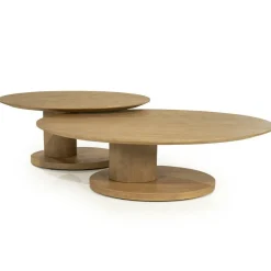 Organische Salontafel Novia Mangohout 90 x 60cm - Naturel - Loft24.nl