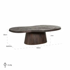 Organische Salontafel Odile Mangohout - Bruin - Loft24.nl