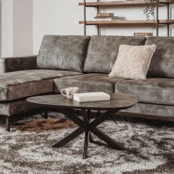 Organische Salontafel Pianella Mangohout 130cm - Zwart - Loft24.nl