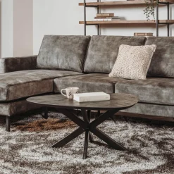 Organische Salontafel Pianella Mangohout 130cm - Zwart - Loft24.nl