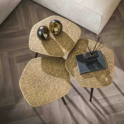 Organische Salontafel Pure Metaal Set van 3 stuks - Brons - Loft24.nl