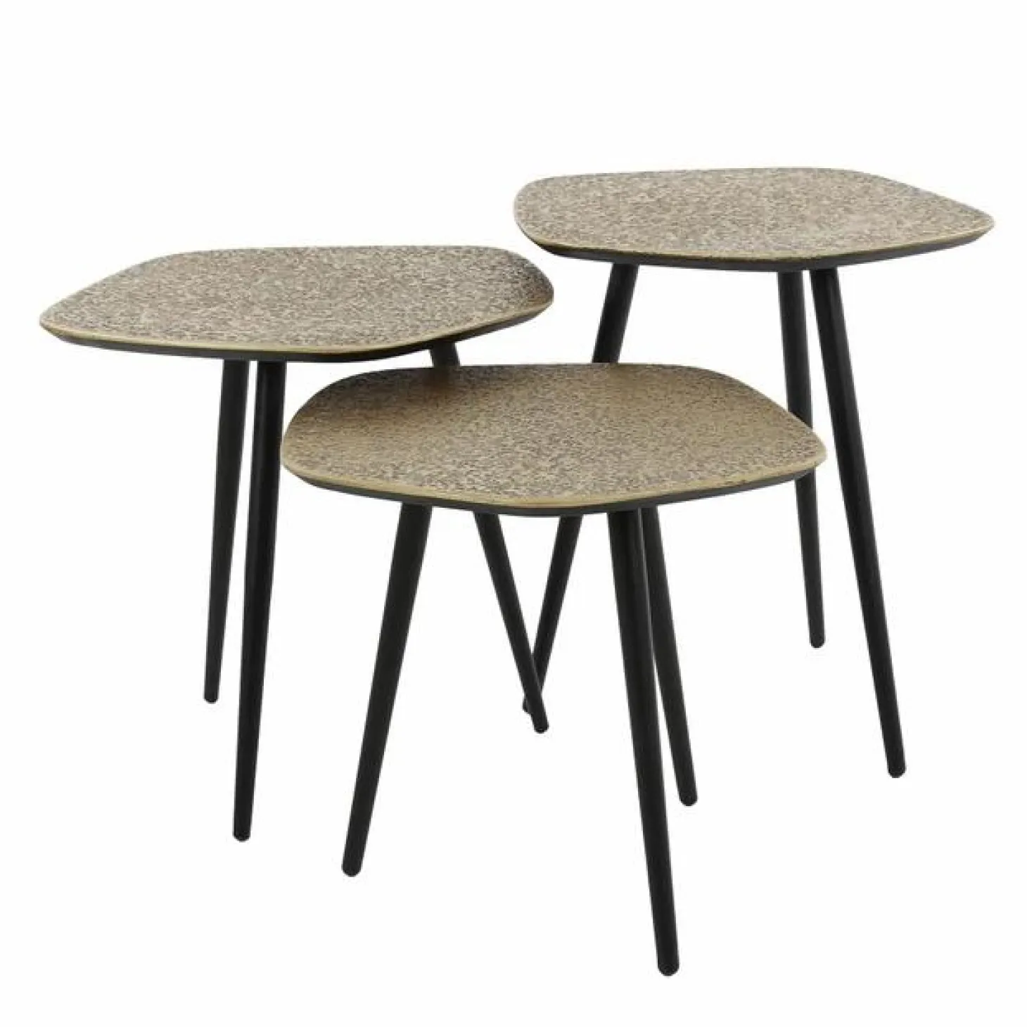 Organische Salontafel Pure Metaal Set van 3 stuks - Brons - Loft24.nl