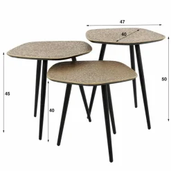Organische Salontafel Pure Metaal Set van 3 stuks - Brons - Loft24.nl
