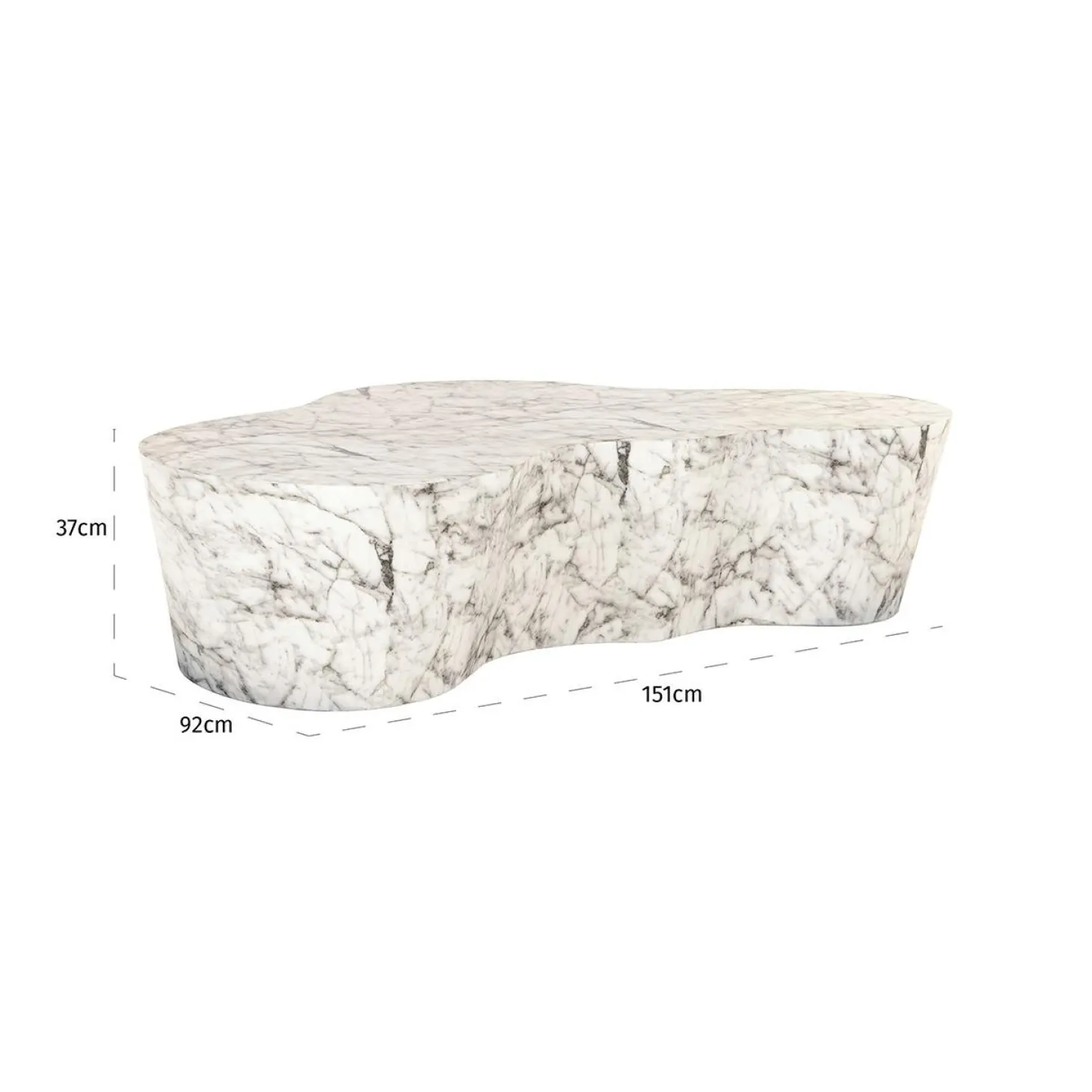 Organische Salontafel Rockyard Faux Marmer - 127 x 122 cm - Loft24.nl