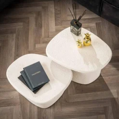 Organische Salontafel Stone Organic Set van 2 stuks - Wit - Loft24.nl
