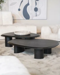 Organische Salontafel Walter Eikenhout Zwart - 96 x 78 cm - Loft24.nl