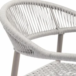 Outdoor Eetkamerstoel Yellow Geweven touw - Lichtgrijs - Loft24.nl