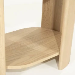 Ovale Bijzettafel Don Marmer en eikenhout 50 x 35cm - Loft24.nl