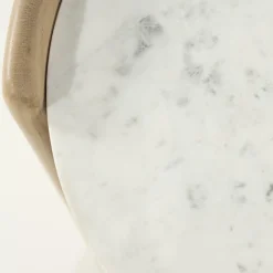 Ovale Bijzettafel Don Marmer en eikenhout 50 x 35cm - Loft24.nl