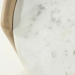 Ovale Bijzettafel Don Marmer en eikenhout 50 x 35cm - Loft24.nl