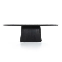 Ovale Eettafel Aron Mangohout Zwart - 250cm - Loft24.nl