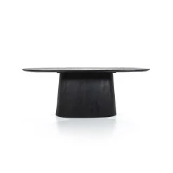 Ovale Eettafel Aron Mangohout Zwart - 200cm - Loft24.nl