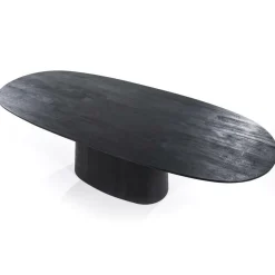 Ovale Eettafel Aron Mangohout Zwart - 200cm - Loft24.nl
