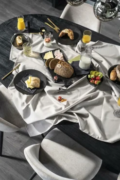 Ovale Eettafel Aron Mangohout Zwart - 200cm - Loft24.nl