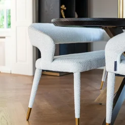 Ovale Eettafel Blackbone 230 x 100 cm met geborsteld gouden spinpoot - Zwart - Loft24.nl