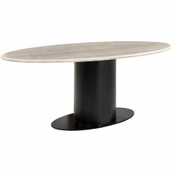 Ovale Eettafel Brodman Marmer 200 x 100 cm - Wit - Loft24.nl