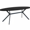 Ovale Eettafel Bruno 220 x 100cm, kleur zwart - Loft24.nl
