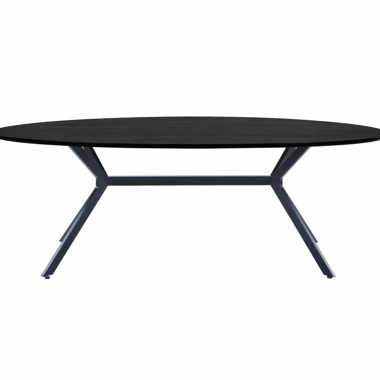 Ovale Eettafel Bruno 220 x 100cm, kleur zwart - Loft24.nl