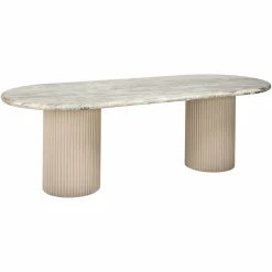 Ovale Eettafel Coronel Marmer 240 x 100 cm Beige - Loft24.nl