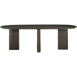 Ovale Eettafel Durban 250 x 100 cm met verstelbare poten Eiken - Bruin - Loft24.nl