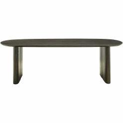 Ovale Eettafel Durban 220 x 95 cm met verstelbare poten Eiken - Bruin - Loft24.nl