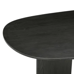 Ovale Eettafel Durban 220 x 95 cm met verstelbare poten Eiken - Zwart - Loft24.nl
