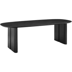 Ovale Eettafel Durban 220 x 95 cm met verstelbare poten Eiken - Zwart - Loft24.nl