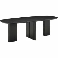 Ovale Eettafel Durban 300 x 100 cm met verstelbare poten Eiken - Zwart - Loft24.nl