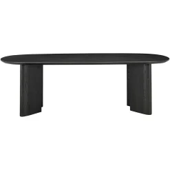 Ovale Eettafel Durban 250 x 100 cm met verstelbare poten Eiken - Zwart - Loft24.nl