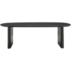 Ovale Eettafel Durban 250 x 100 cm met verstelbare poten Eiken - Zwart - Loft24.nl