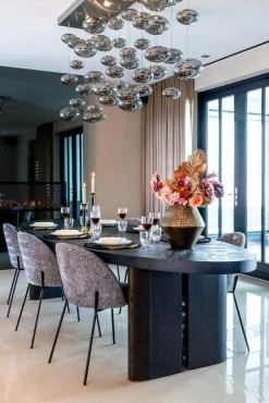 Ovale Eettafel eiken Lilly 330 x 120 cm - Zwart - Loft24.nl