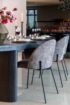 Ovale Eettafel eiken Lilly 330 x 120 cm - Zwart - Loft24.nl