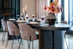 Ovale Eettafel eiken Lilly 330 x 120 cm - Zwart - Loft24.nl