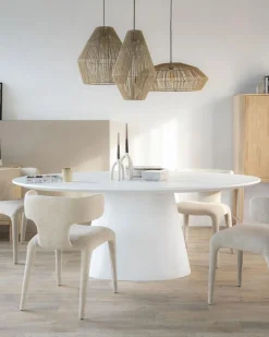 Ovale Eettafel Elin 200 x 110 cm - Wit - Loft24.nl